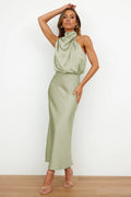 Akaroa | Draped Halter Maxi Dress
