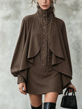 Lucy | High-Neck Cape Mini Dress