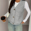 Haberfield | Buttoned V-Neck Knit Vest