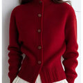 Macy | Button-Front Mock Neck Cardigan