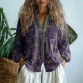 Mia | Elegant Vintage Leaf Print Shirt