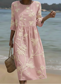 Alyssa | Floral Embroidered Midi Dress