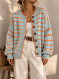 Isla | Striped Button-Front Cardigan