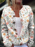 Hahei | Watercolour Floral Button Cardigan