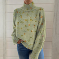 Kirra | Embroidered Floral Turtleneck Sweater
