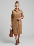 Annabel | Buttoned Ribbed Midi Dress