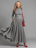 Edith | Flowing Turtleneck Midi Dress