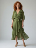Allegra | Flowing Wrap Midi Dress