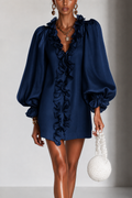 Evie | Ruffled Puff-Sleeve Mini Dress