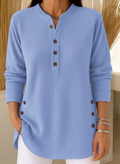 Ashleigh | Ribbed Button-Front Top