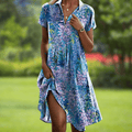 Lucille | Flowing Garden-Print Dress