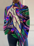 Coralynn | Artful Abstract High-Neck Top