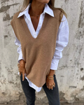 Byron | Relaxed V-Neck Knit Vest