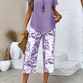 Evie | Women's Two-Piece Botanical Print Top & Trouser Set