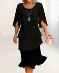Hyams | Elegant Comfort Ruffle Dress
