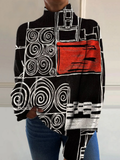 Selma | Abstract Art High-Neck Sweater
