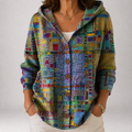 Etta | Artful Patchwork Hooded Cardigan