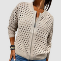 Tairua | Open-Weave Zip-Front Cardigan