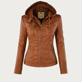 Jasmine | Hooded Zip-Up Biker Jacket