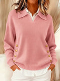 Adaline | Button Detail Collared Sweater