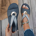 Tegan | Flat Sandals With Metal Buckle
