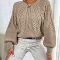 Narooma | Cable-Knit Lantern Sleeve Sweater