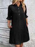 Ella | Relaxed Ruffle-Sleeve Shirt Dress