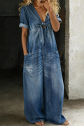Tahlia | V Neck Short Sleeve Jumpsuit