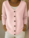 Jem | Quilted Button-Front Cardigan