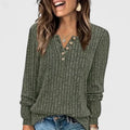 Melinda | Ribbed Button-Neck Top