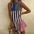Allegra | Colorblock Striped Sleeveless Dress