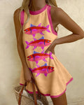 Sawtell | Sleeveless Playful-Print Mini Dress