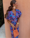 Tahlia | Puff Sleeve Midi Dress