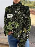 Jasmine | Botanical Print Turtleneck Sweater