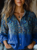 Corinne | Paisley-Print Button-Up Blouse
