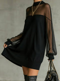 Valentine | Sheer-Sleeve Mini Dress