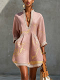 Whitianga | Lace-Trimmed V-Neck Mini Dress