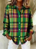 Millie | Timeless Plaid Button-Front Blouse
