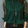Vivian | Stand-Collar Long Sleeve Blouse
