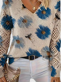 Charlene | Open-Knit Floral Sweater