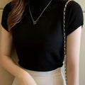 Elowyn | Refined Mock-Neck Short-Sleeve Top
