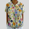 Caitlin | Garden-Print Collared Blouse