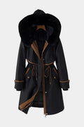 Yolande | Long Belted Hooded Parka