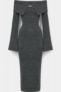 Elodie | Off-Shoulder Ribbed Midi Dress