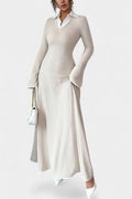 Roselle | Two-Tone Collared Maxi Dress
