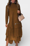 Wategos | High-Neck Layered Midi Dress