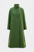 Muriwai | Draped Double-Breasted Long Coat