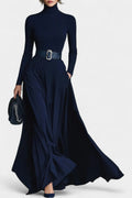 Gloria | High-Neck Flared Maxi Dress