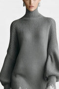 Marlena | Lace-Trimmed Turtleneck Mini Dress