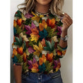 Autumn | Vintage Print Long-Sleeve Top